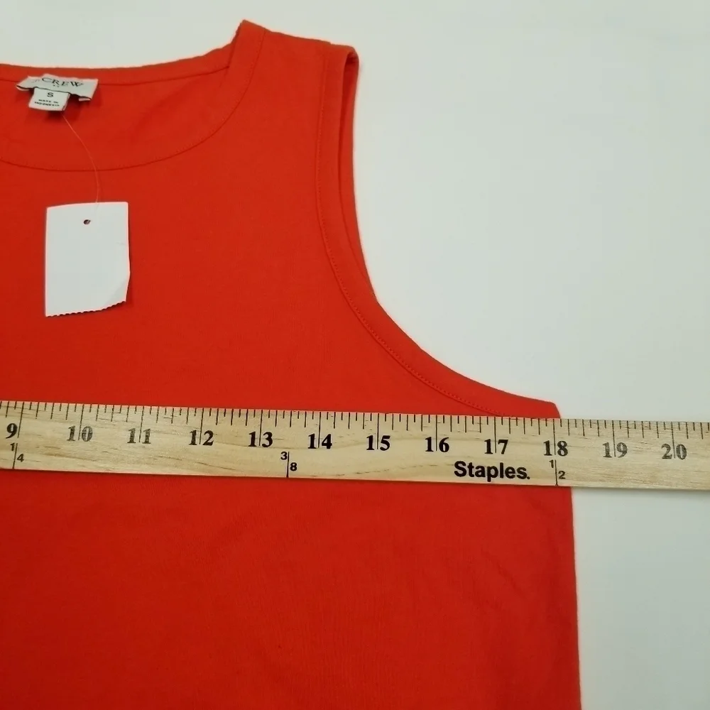 J. Crew orange sleeveless eyelet lace ruffle‎ tank top blouse ladies Small NWT